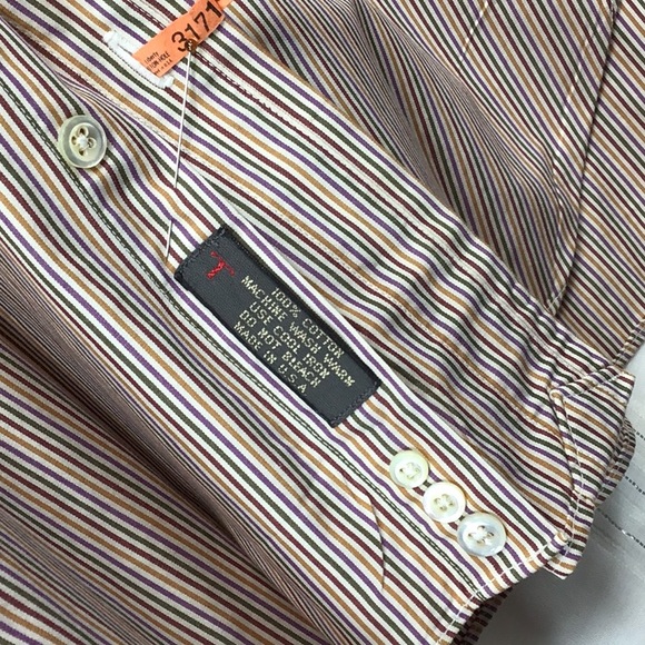 🍃 ROBERT TALBOTT for Carl Sterr Quiet Pinstripe Cotton Long Sleeve - Picture 4 of 7